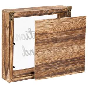 Boîte à monnaie rectangulaire en bois avec fenêtres transparentes, boîte à monnaie de voyage, cadeau promotionnel - Product Image 5