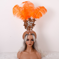 Coiffe de scène en plumes et strass pour carnaval, spectacle de danse Samba, accessoire de tête pour performance de fête