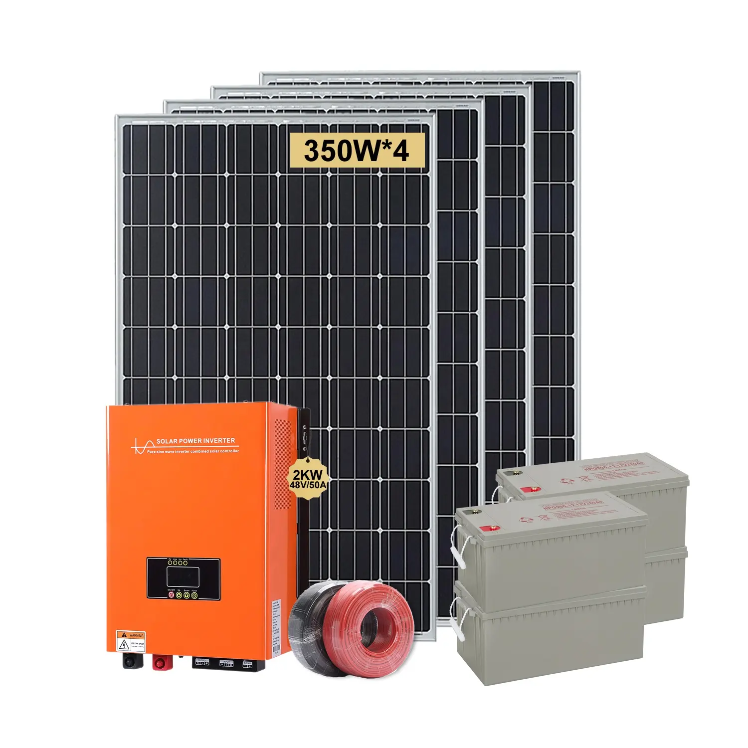 Set Panel Surya, Sistem Energi Surya 2KW Off Grid, Sistem Tenaga Surya Lengkap untuk Rumah