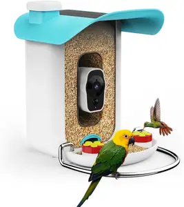 Venta al por mayor AI impermeable cámara de captura automática con energía Solar de carga WiFi aplicación instalar animales pequeños comedero inteligente para pájaros con cámara