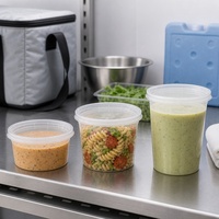 Gobelets empilables en PP dépoli avec couvercles pour cuisines de restaurants, comptoirs alimentaires, entrepôts frigorifiques et services de repas