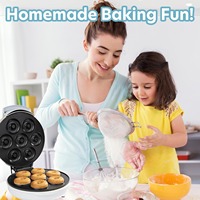Macchina Portatile per Mini Ciambelle con Riscaldamento Bilaterale, Piastra Antiaderente per Cupcake e Snack