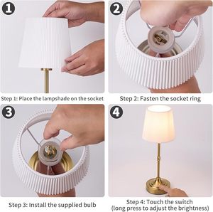 Di động không dây bảng đèn vải Shade bàn đèn 5200mAh pin có thể sạc lại Powered chiếu sáng Dimmable ánh sáng - Product Image 5