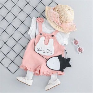 Princess Pattern Rabbit Girls Formal Suit Children Branded T-Shirts and Wide Leg <b>Pants</b> Online Wholesale Shop - Product Image 2