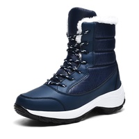 Nouvelles bottes de neige mi-mollet pour femmes, tige en cuir synthétique, doublure en fourrure artificielle, logo Lightning, chaussures chaudes pour étudiantes