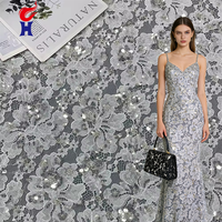 Tulle blanc de haute qualité pour mariage, sac de mariée, col en dentelle brodée avec des paillettes et des perles, tissu en gros