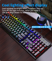 104-toetsen bedraad RGB gaming-toetsenbord met achtergrondverlichting, mechanisch gevoel, kleurafstemming voor pc, compatibel met desktop, laptop, esports, programmeerbaar