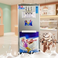 Machine à glace italienne molle commerciale haut de gamme automatique en acier inoxydable, haute productivité, pour lait/yaourt/sirop de crème glacée
