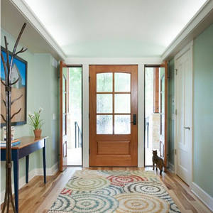 Hojas desiguales Exterior Hermosa puerta lateral doble Puerta de entrada principal de madera de teca maciza - Product Image 6