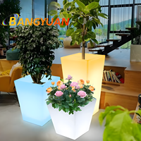 LED Glowing Garden Flower Pot Waterproof led flower pot Vase Balcon Patio Outdoor Lighting Furniture Hall Lawn Lights