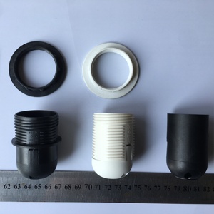 CE VDE الشعيبة ضوء لمبة المقبس ضوء خمري حامل حامل مصابيح من البلاستيك E27 أسود أبيض - Product Image 4