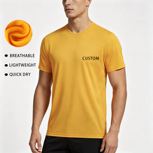 T-shirt de sport léger pour homme avec logo personnalisé, respirant, en polyester, séchage rapide, pour la course à pied et la remise en forme - Product Image 1