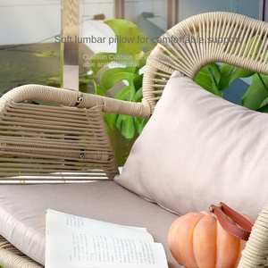 Feuille violette balcon Bella panier suspendu chaise balançoire cour intérieure et extérieure chaise en rotin matériau métallique - Product Image 4