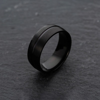 Bague en Acier Inoxydable Noir Mat Titane pour Homme, Ne Se Décolore Pas, Nouvelle Collection, Idéale pour Père