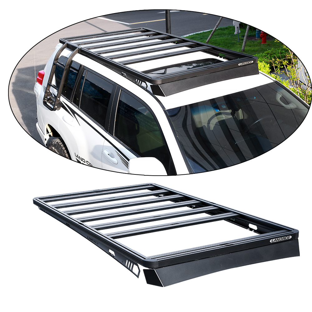 Universal car rack roof 4X4 Aluminium black Cargo Carrier Basket Roof Rack for Toyota LC200 LC79 LC150