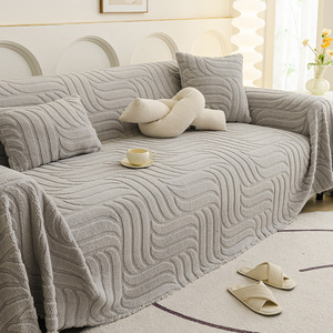 <b>Sofa</b> <b>Cover</b> Three-Tailed Gray Elastic <b>Stretch</b> 145-185cm All Season Non Slip <b>Sofa</b> Cushion <b>Cover</b> Solid Color Polyester Fiber - Product Image 1