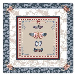Tapis de table de mahjong américain de 31,5 pouces avec fond foncé, bordure florale rose et violette aquarelle, cadre géométrique doré, jeu de mahjong - Product Image 4