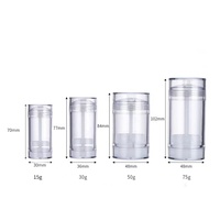 Tube de déodorant en plastique torsadé, vide, noir, blanc, transparent, 15ml, 30ml, 50ml, 75g