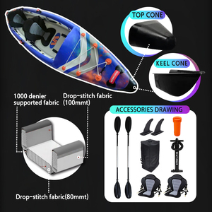 Kayak <span class=keywords><strong>Inflable</strong></span> de Pesca Skatinger 2026 para Dos Personas, Venta al por Mayor, Kayaks con Asientos, Precios OEM, Reparación, Kayak de 3 Plazas con Tecnología Drop Stitch - Product Image 4