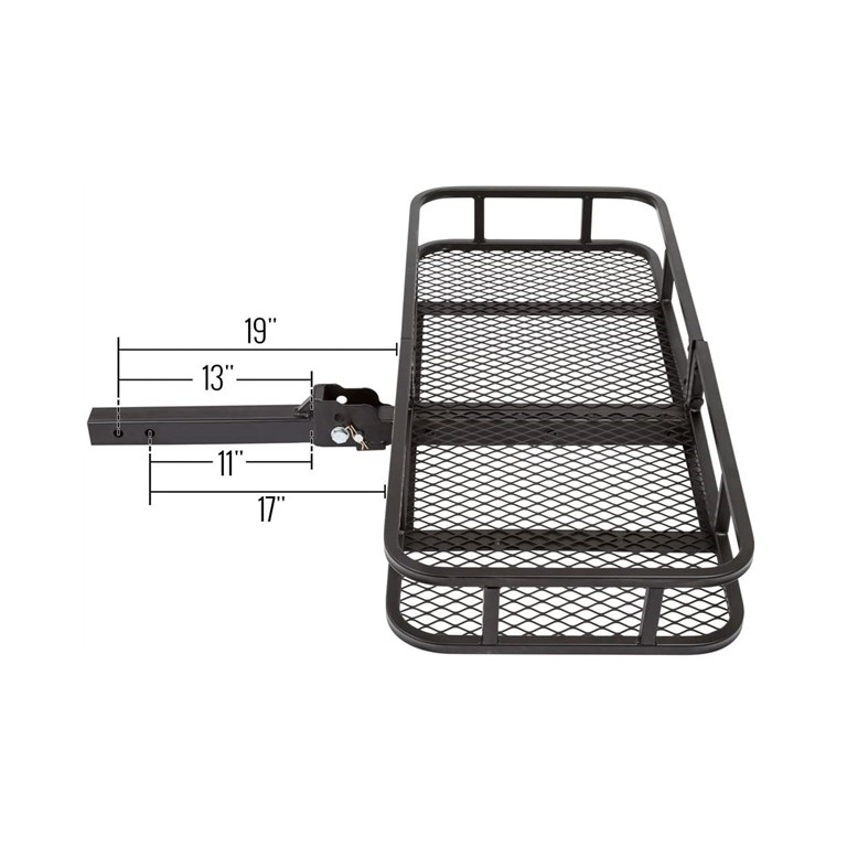 60" Long Steel Basket Folding Hitch Cargo Carrier