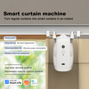 Smart Curtain Motor Electric With Voice Control Built In Battery White Track Free Installation Remote Control For Home - Product Image 2