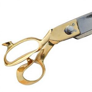Ciseaux de couture robustes en acier au carbone avec manche en laiton pour la coupe de tissus et de fils, idéaux pour la confection, la couture, le bricolage textile, OEM, haute qualité - Product Image 1