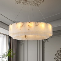 Luminaire suspendu en marbre naturel pour salon, luminaire de luxe pour villa duplex, luminaire pour salle à manger, chambre à coucher, bureau