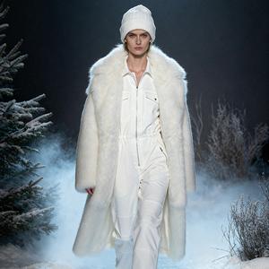 Abrigo esponjoso de talla grande personalizado para mujer, abrigo de piel sintética blanca, Chaqueta larga de piel sintética - Product Image 1