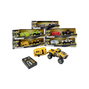 Camioneta de Juguete Eléctrica Resistente a Escala 1:64, de Metal Nano, Recargable, con Control Remoto y Remolque de Camping en Venta - Product Image 1