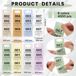 Tarjetas de Control de Prendas Personalizadas, Rectangulares, Desechables, con Etiquetas Numeradas para Almacenamiento y Alquiler de Ropa - Product Image 3