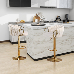 Bắc Âu hiện đại sang trọng vàng Thanh ghế truy cập chiều cao xoay phân với nhung cho phòng ăn khách sạn đồ nội thất nhà bếp - Product Image 1