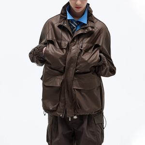 Chaqueta Safari para Hombre de Moda al por Mayor, de Alta Calidad, 100% Algodón, con Bolsillos Cargo, Cuello Alto Ajustable con Cordón - Product Image 2