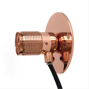 Suporte e14/e27 para lâmpada, suporte elétrico de metal para lâmpada de parede, luzes de cobre, suporte para lâmpada de teto de latão para lâmpada de rosa