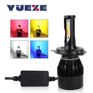 Lampada per Auto a LED con 4 Colori, Fari <span class=keywords><strong>H4</strong></span> H11 9005 HB3 HB4 9006 9012 H7, Luce Fendinebbia Turbo Canbus con Effetto Strobo - Product Image 1