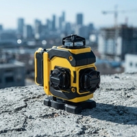 Niveau laser rotatif 4D numérique 16 faisceaux verts 360° à auto-nivellement avec trépied et mire
