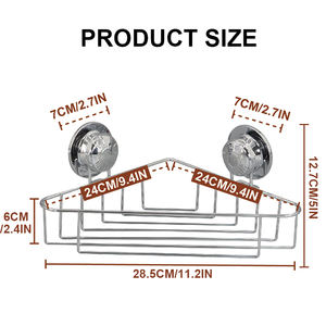 Estante de esquina de baño de <span class=keywords><strong>acero</strong></span> <span class=keywords><strong>inoxidable</strong></span> de alta calidad estante de <span class=keywords><strong>ducha</strong></span> de esquina <span class=keywords><strong>sin</strong></span> succión de perforación - Product Image 3