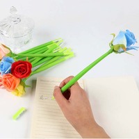 Bolígrafo de Gel de Lujo O&Q Promocional de 0.5mm para el Día de San Valentín, Tinta Negra/Azul, Impresión de Serigrafía con Logotipo Personalizado, Colores Variados, Diseño de Rosa