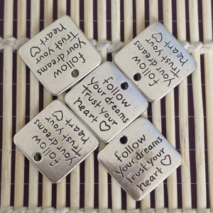 จี้โลหะผสมในฝันพร้อม "ตามความฝันของคุณวางใจในหัวใจ" เสน่ห์สำหรับห่วงโซ่โทรศัพท์มือถือส่วนบุคคลจี้กระเป๋าเป้สะพายหลังรถยนต์ - Product Image 3