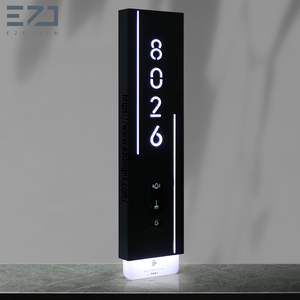 Fabricación de placa de puerta de luz LED de acrílico y acero inoxidable para apartamento, <span class=keywords><strong>hotel</strong></span> u oficina - Product Image 1