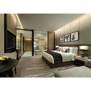 Juego de Muebles de Dormitorio del Hotel InterContinental de Shanghái <span class=keywords><strong>con</strong></span> Madera Maciza, Juego de 5 Piezas <span class=keywords><strong>con</strong></span> Sillón, Sofá y Mesa de Centro para Sala de Estar - Product Image 1
