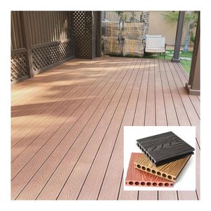 Plancher de terrasse en composite bois-plastique SHENGCHENG, revêtement de sol en relief 3D, planches de sol extérieures en WPC - Product Image 1