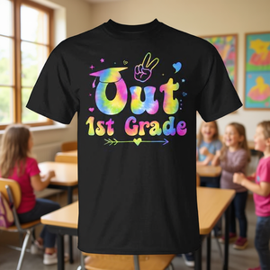 T-shirt Peace Out 1St Grade Tie Dye pour le dernier jour d'école et la remise des diplômes - Product Image 3