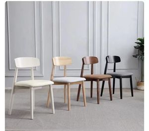 Solid Wood Home Simple Modern Nordic Light Luxury White <b>Restaurant</b> Table <b>Chair</b> - Product Image 5