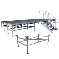 Scène portable en aluminium 8x4ft 4x4ft, plateforme en contreplaqué pour mariages et concerts, structure de scène