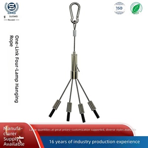 Câbles <span class=keywords><strong>de</strong></span> <span class=keywords><strong>suspension</strong></span> en acier inoxydable pour luminaires (1 à 4 points <span class=keywords><strong>de</strong></span> fixation), cordes <span class=keywords><strong>de</strong></span> <span class=keywords><strong>suspension</strong></span>, cordes anti-chute, quincaillerie pour <span class=keywords><strong>suspension</strong></span> d'éclairage - Product Image 2