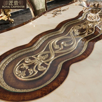 Table à manger ovale en bois sculpté européenne, grand mobilier de restaurant de villa, chaises de salle à manger pour usage domestique, appartements, palais royal