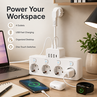 Ensemble de prises et interrupteurs électriques muraux personnalisés avec interrupteurs lumineux pour l'extension des prises et l'éclairage
