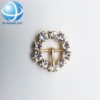 Boucle réglable en alliage de cristal avec strass en gros pour chaussures, ceintures et bijoux