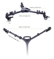Support de trépied professionnel YT900 avec base à 3 roues, accessoires pour appareil photo, support de poulie à 3 roues, trépied pliable avec roulettes pour photographie, glissière robuste pour trépied.