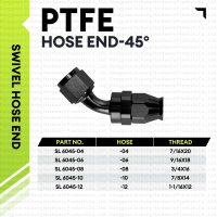 Raccords de tuyau pivotants à 45 degrés en aluminium usiné CNC avec PTFE, filetage de précision AN4 AN6 AN8 AN10 AN12 pour conduites de carburant